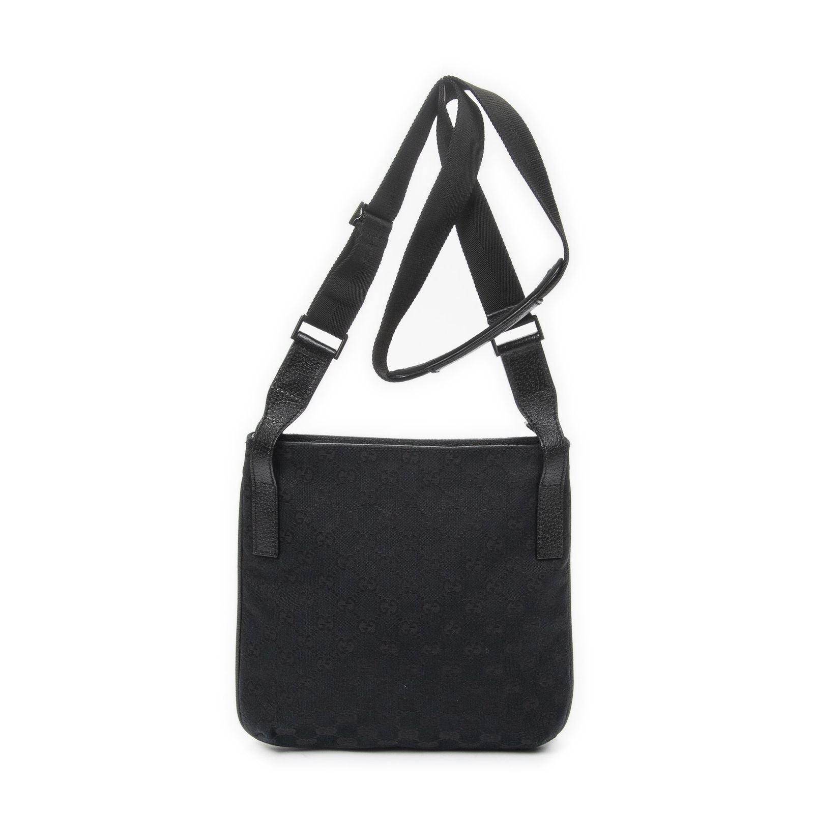 Gucci Front Slip Pocket Crossbody Black GG Canvas — view 5