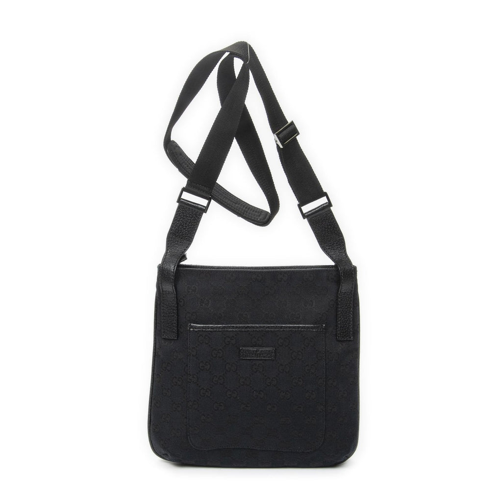 Gucci Front Slip Pocket Crossbody Black GG Canvas