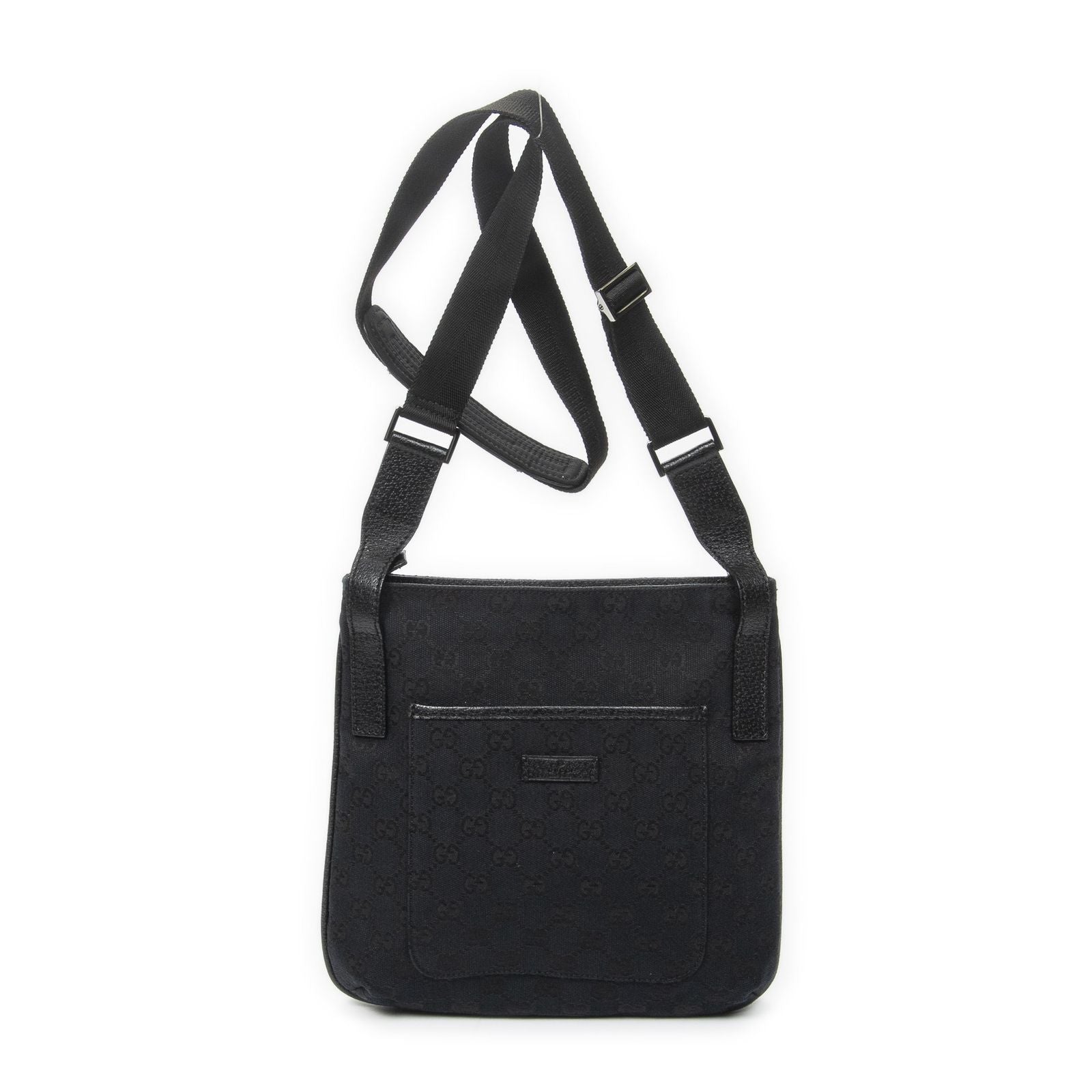Gucci Front Slip Pocket Crossbody Black GG Canvas
