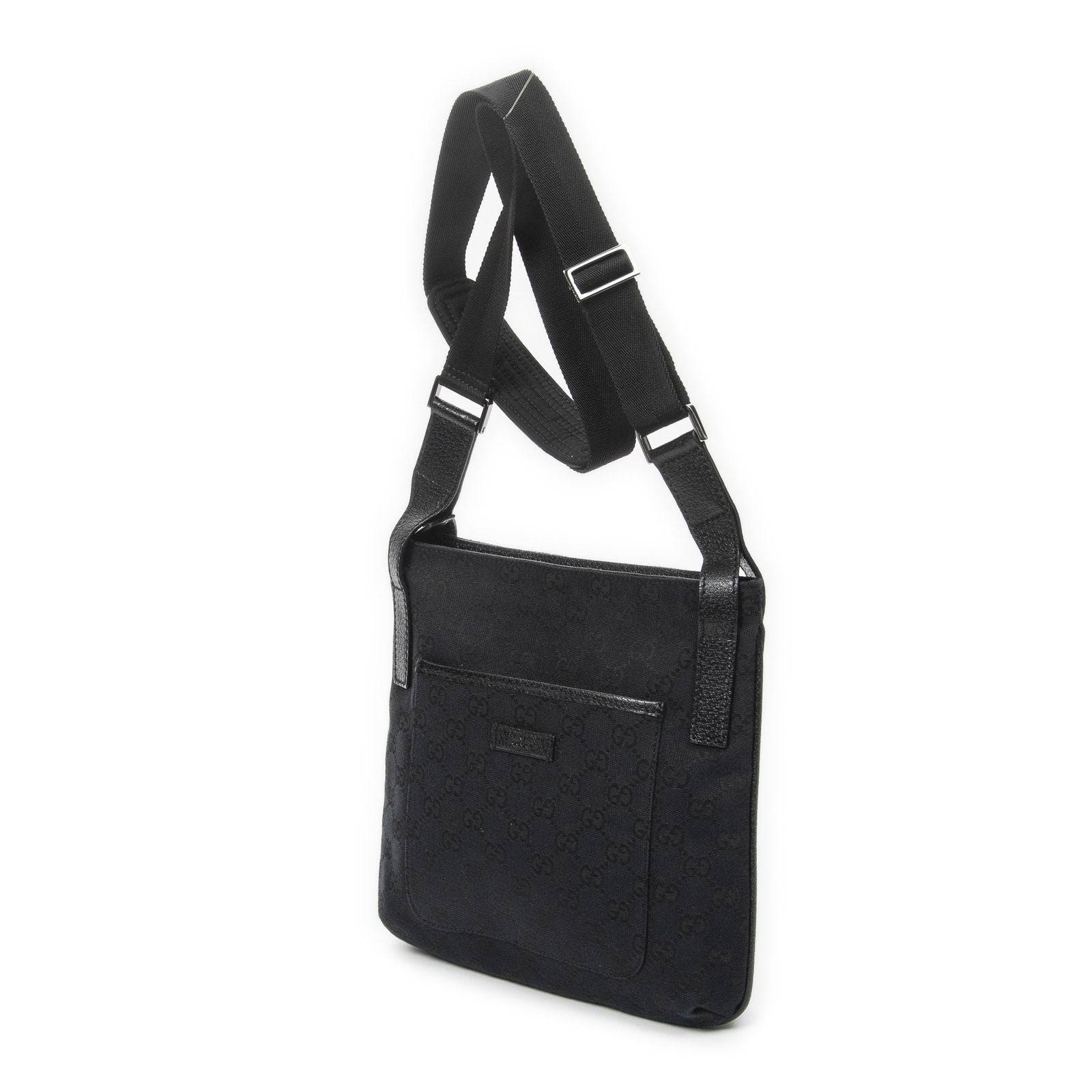 Gucci Front Slip Pocket Crossbody Black GG Canvas — view 2