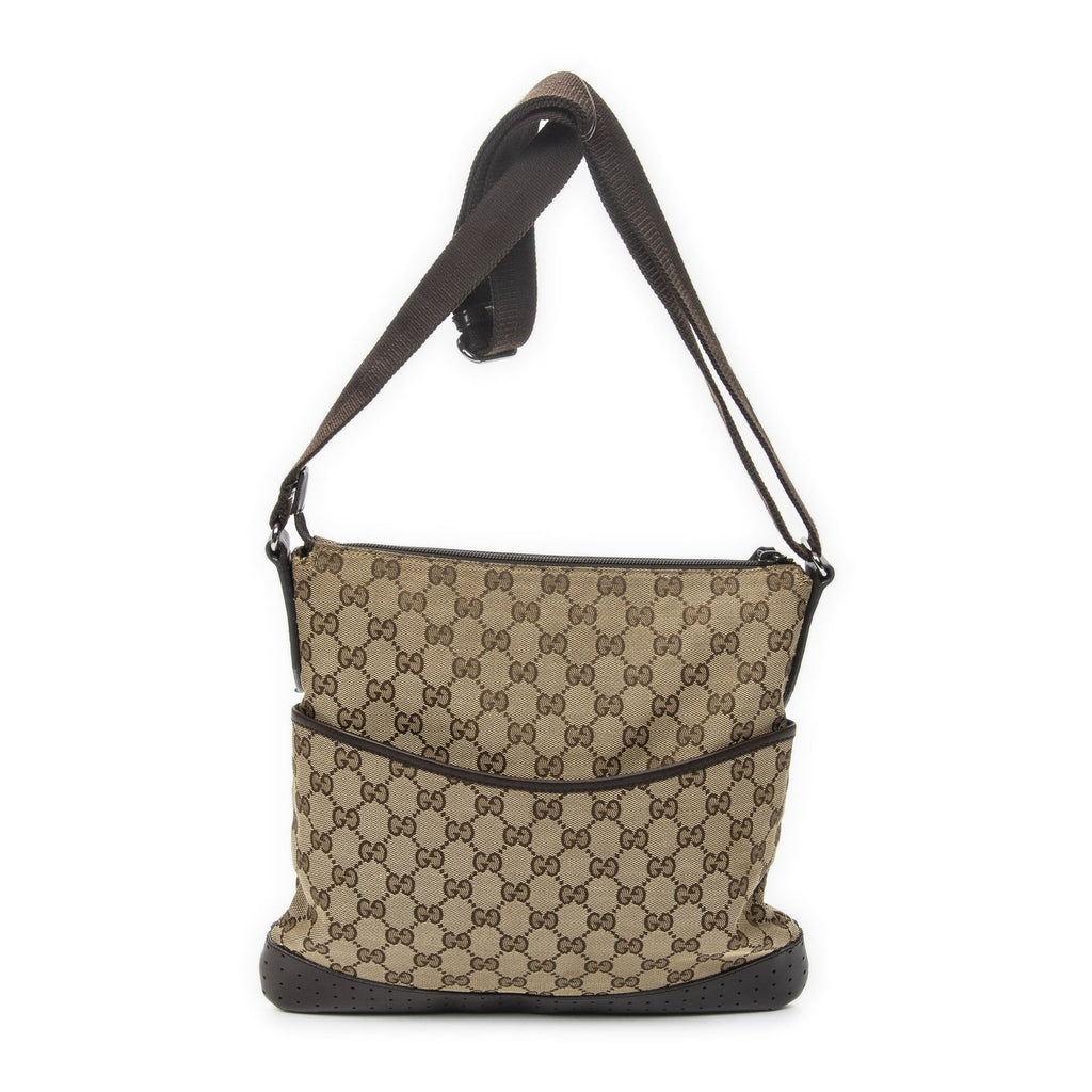 Gucci Web Media Messenger Beige Brown GG Canvas