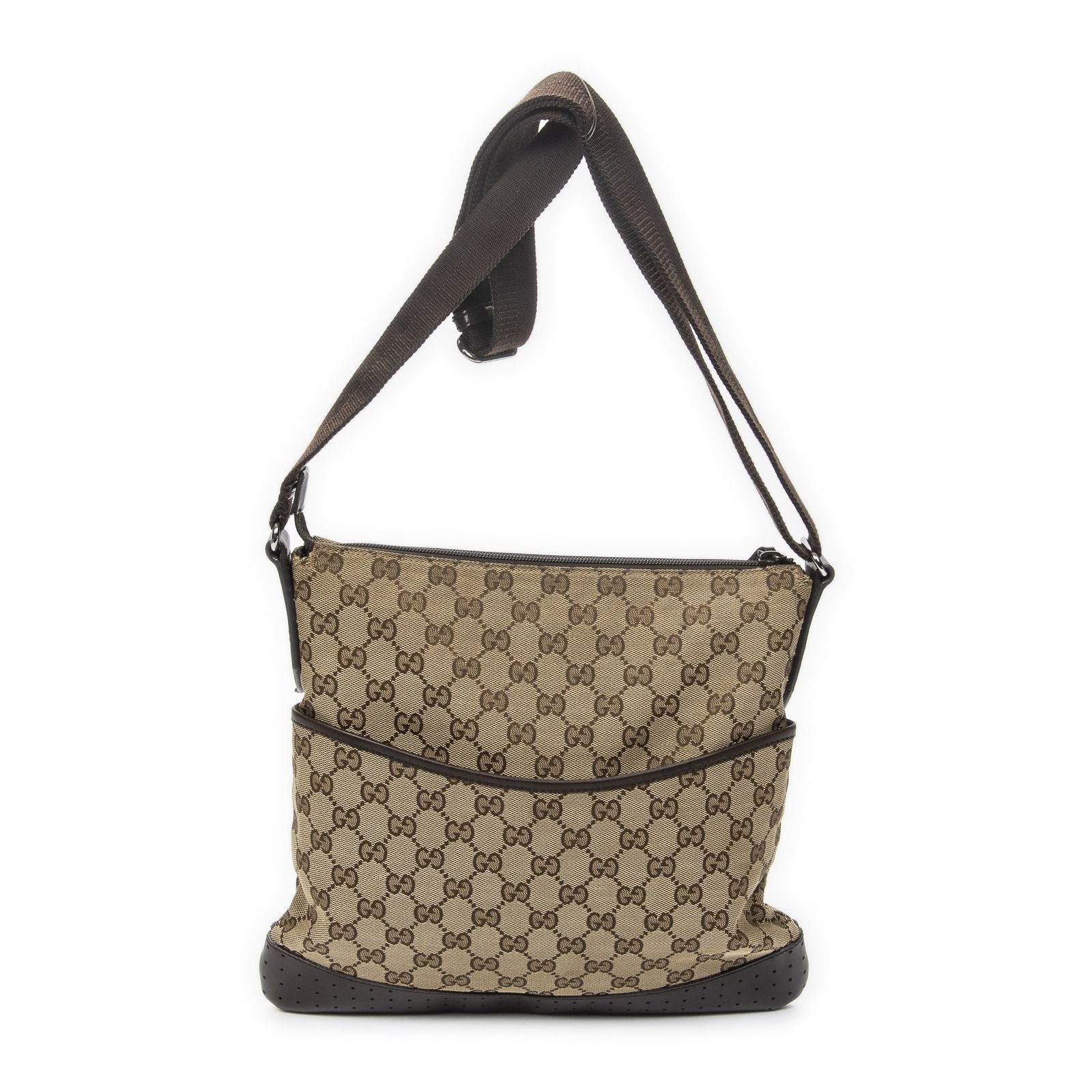 Gucci Web Media Messenger Beige Brown GG Canvas