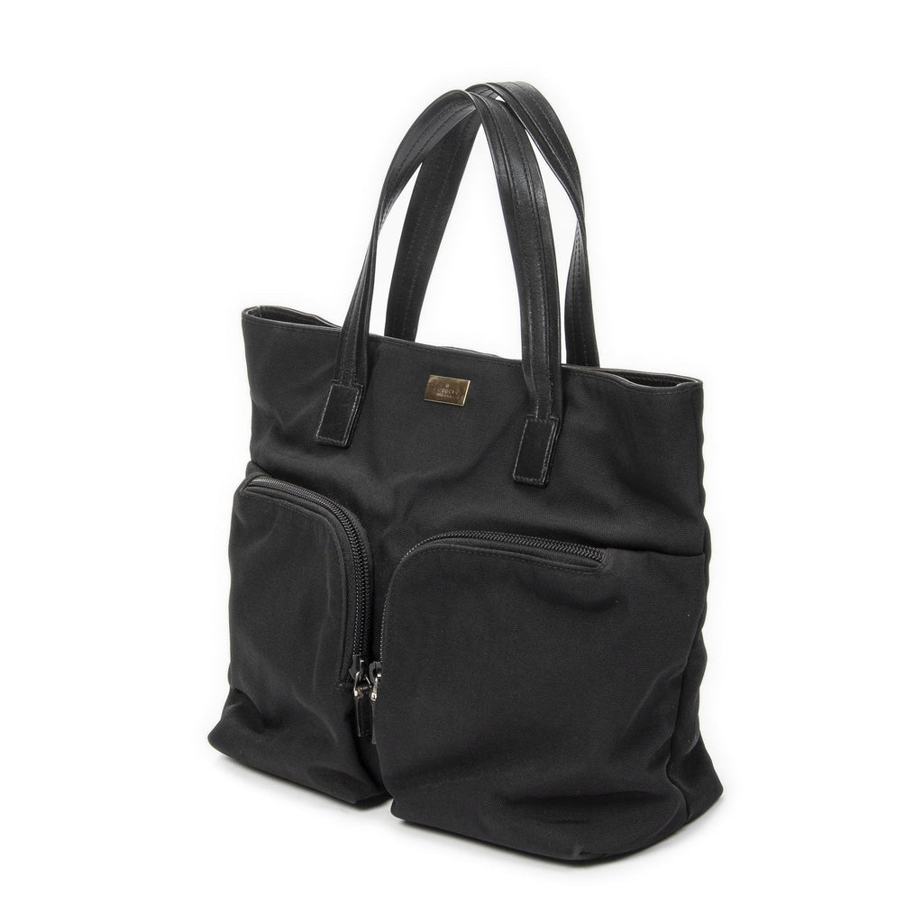 Gucci Double Pocket Satchel Black Nylon Canvas — view 2