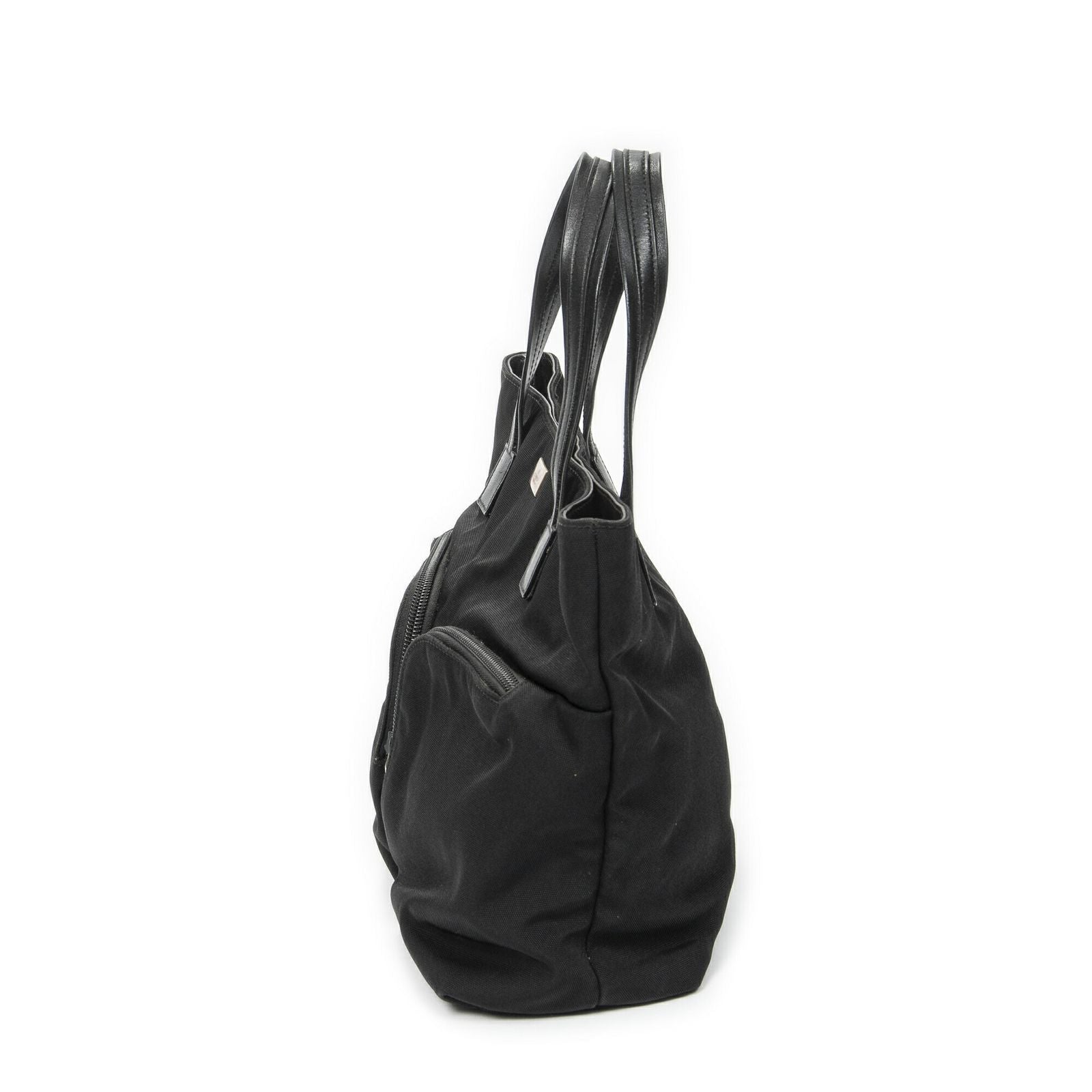 Gucci Double Pocket Satchel Black Nylon Canvas — view 3