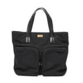 Gucci Double Pocket Satchel Black Nylon Canvas