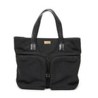 Gucci Double Pocket Satchel Black Nylon Canvas