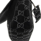 Gucci Vintage Flap Top Handle Black GG Suede Leather — view 8