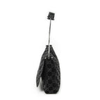 Gucci Vintage Flap Top Handle Black GG Suede Leather — view 3