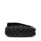 Gucci Vintage Flap Top Handle Black GG Suede Leather — view 6