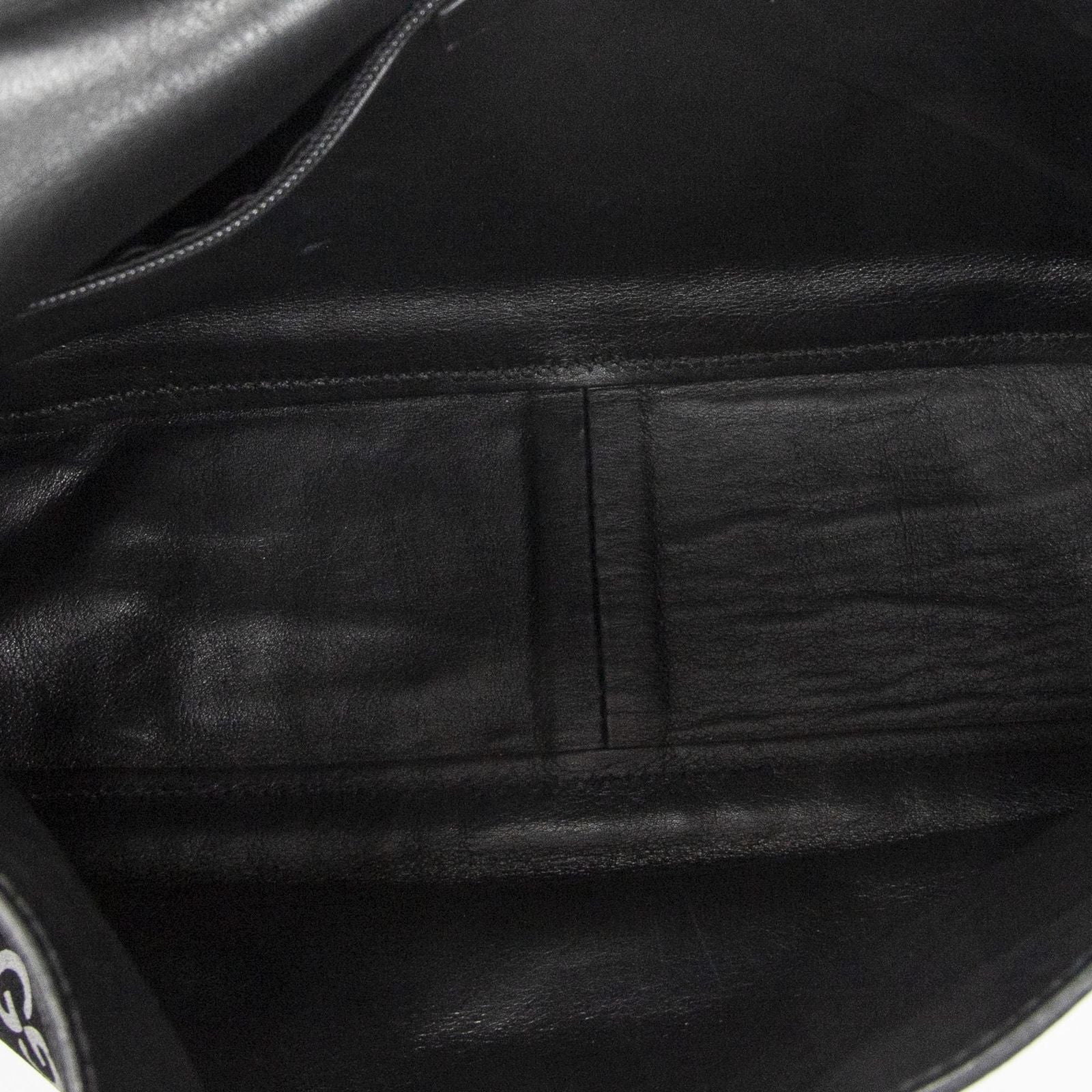 Gucci Vintage Flap Top Handle Black GG Suede Leather — view 9