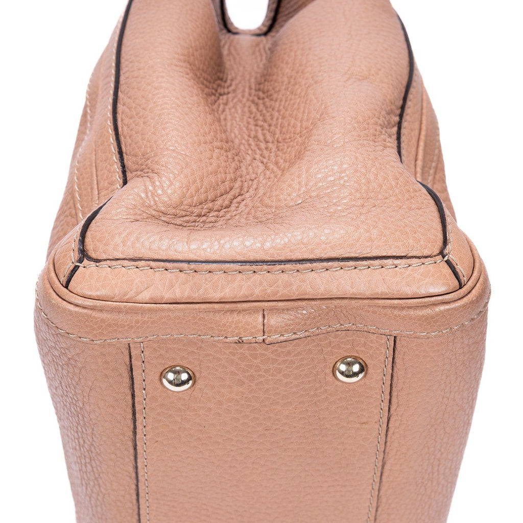 Gucci Bella Bamboo Pink Spike Calfskin Leather Messenger — view 7