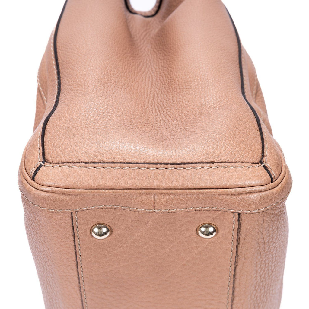 Gucci Bella Bamboo Pink Spike Calfskin Leather Messenger — view 8
