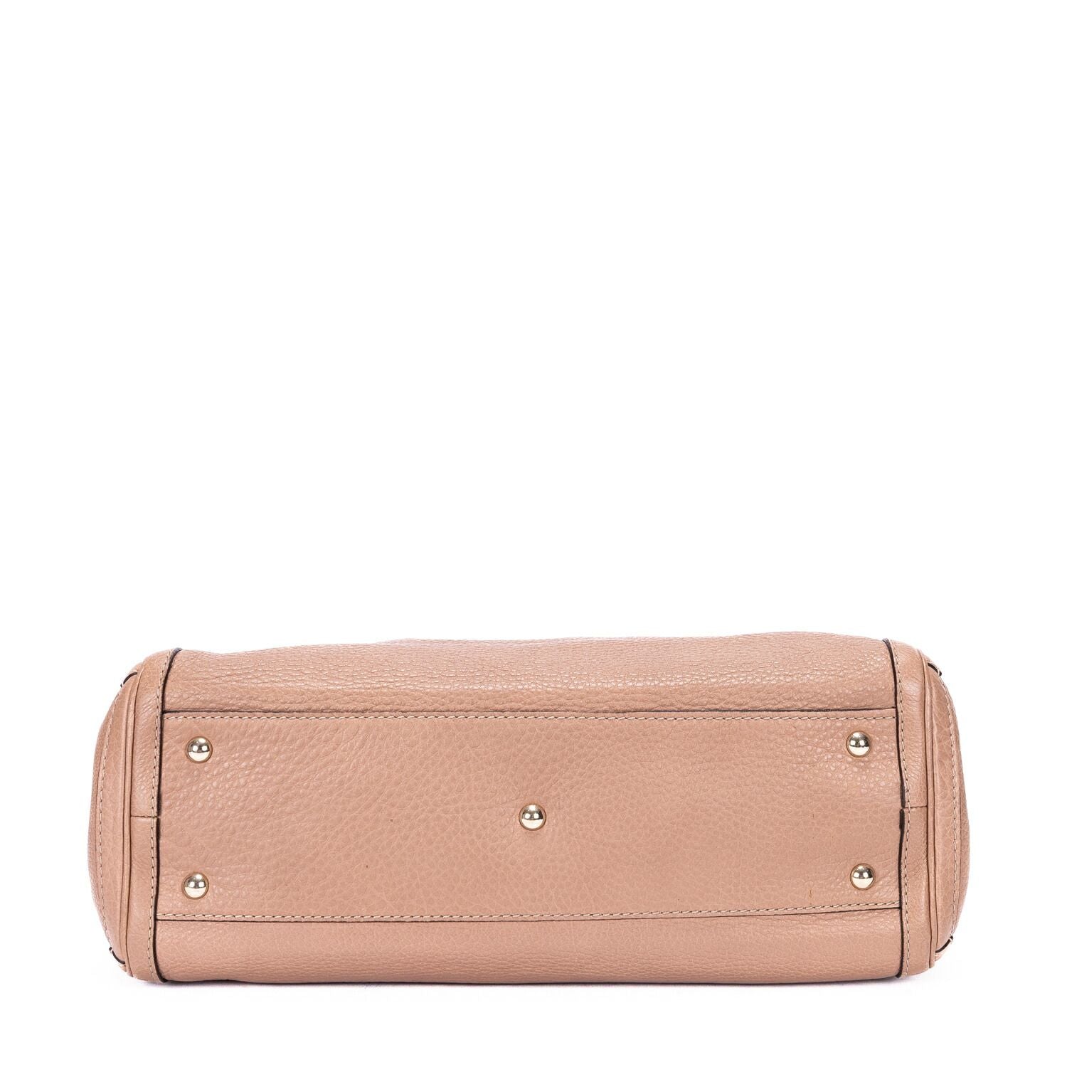 Gucci Bella Bamboo Pink Spike Calfskin Leather Messenger — view 6