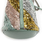 Gucci Small GG Marmont Chain Crossbody Mint Bluesequin Embellished Quilted — view 8
