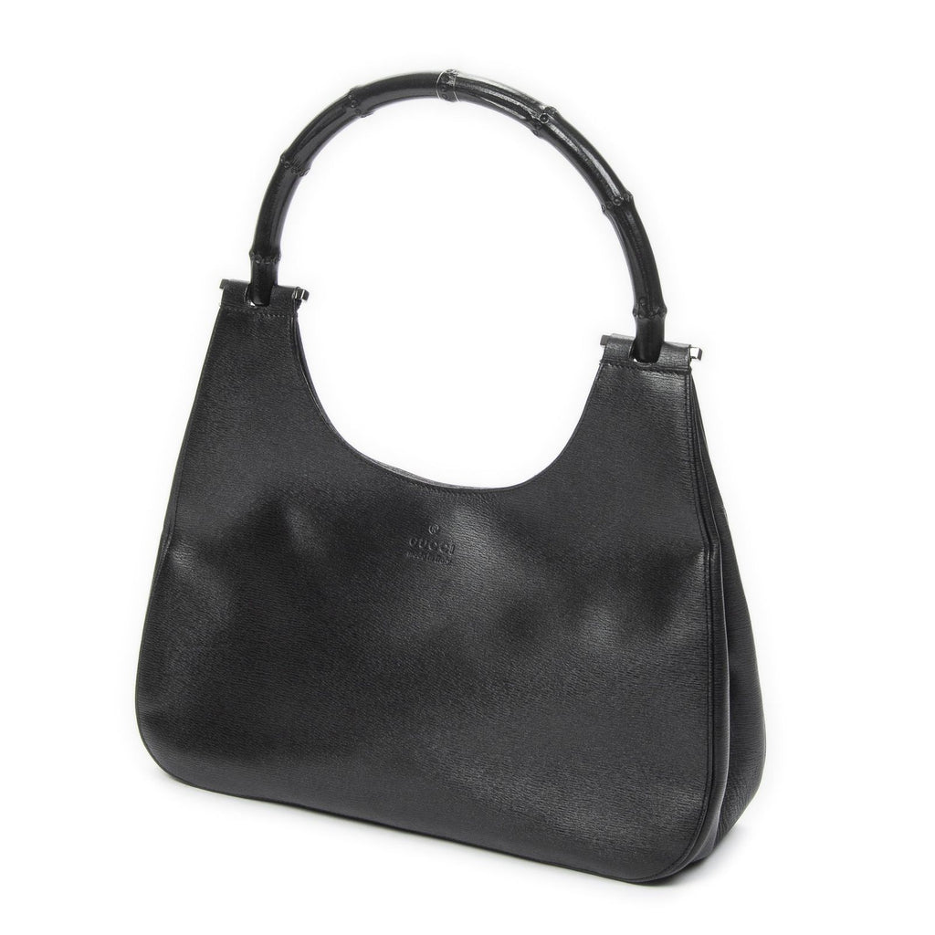 Gucci Bamboo Hobo Black Texture Leather — view 2