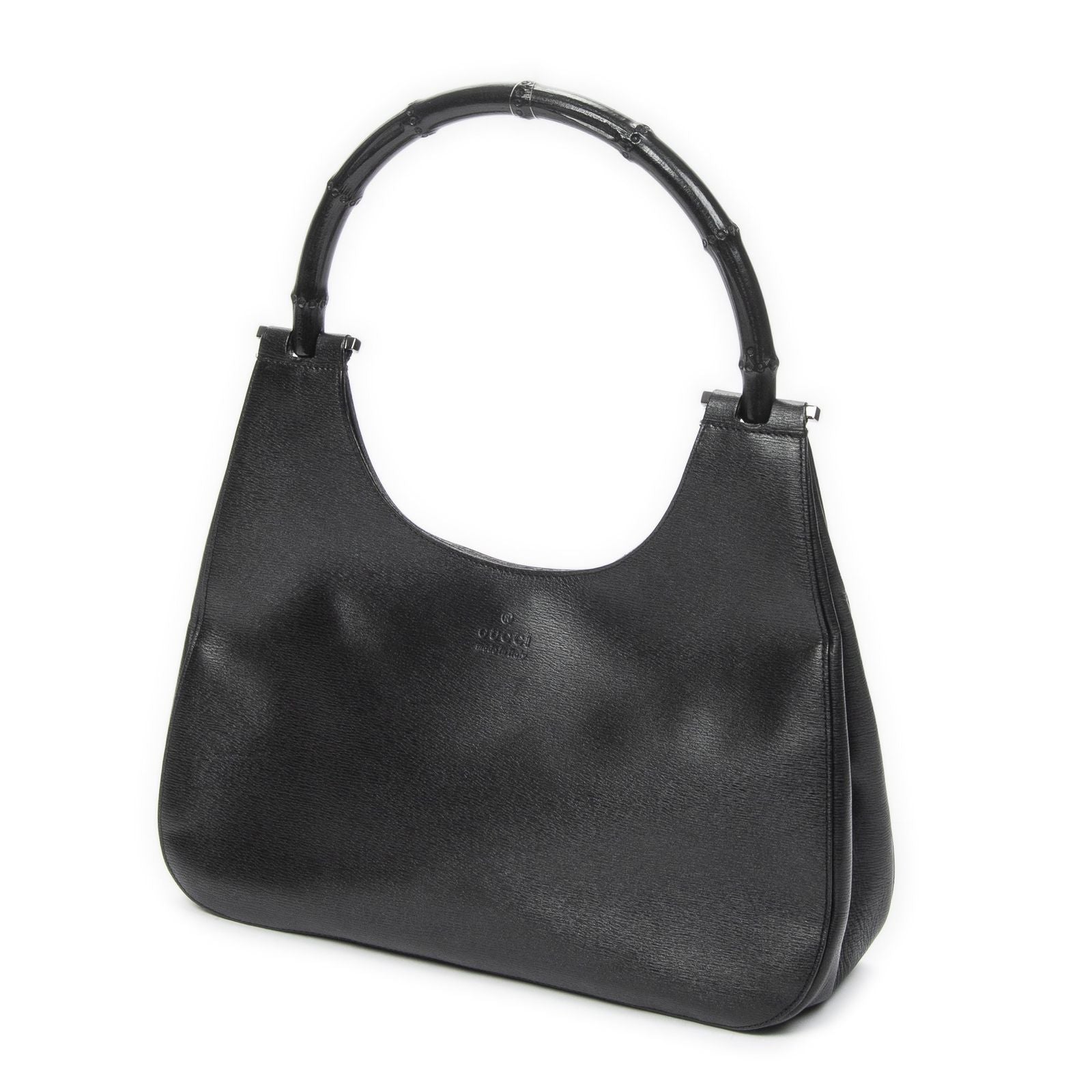 Gucci Bamboo Hobo Black Texture Leather — view 2