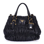Prada Satchel Black Nappago Full Leather