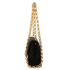 Chanel Square Classic Single Flap Black Suede Leather — view 3
