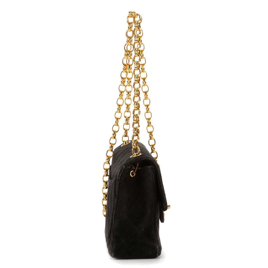 Chanel Square Classic Single Flap Black Suede Leather — view 4