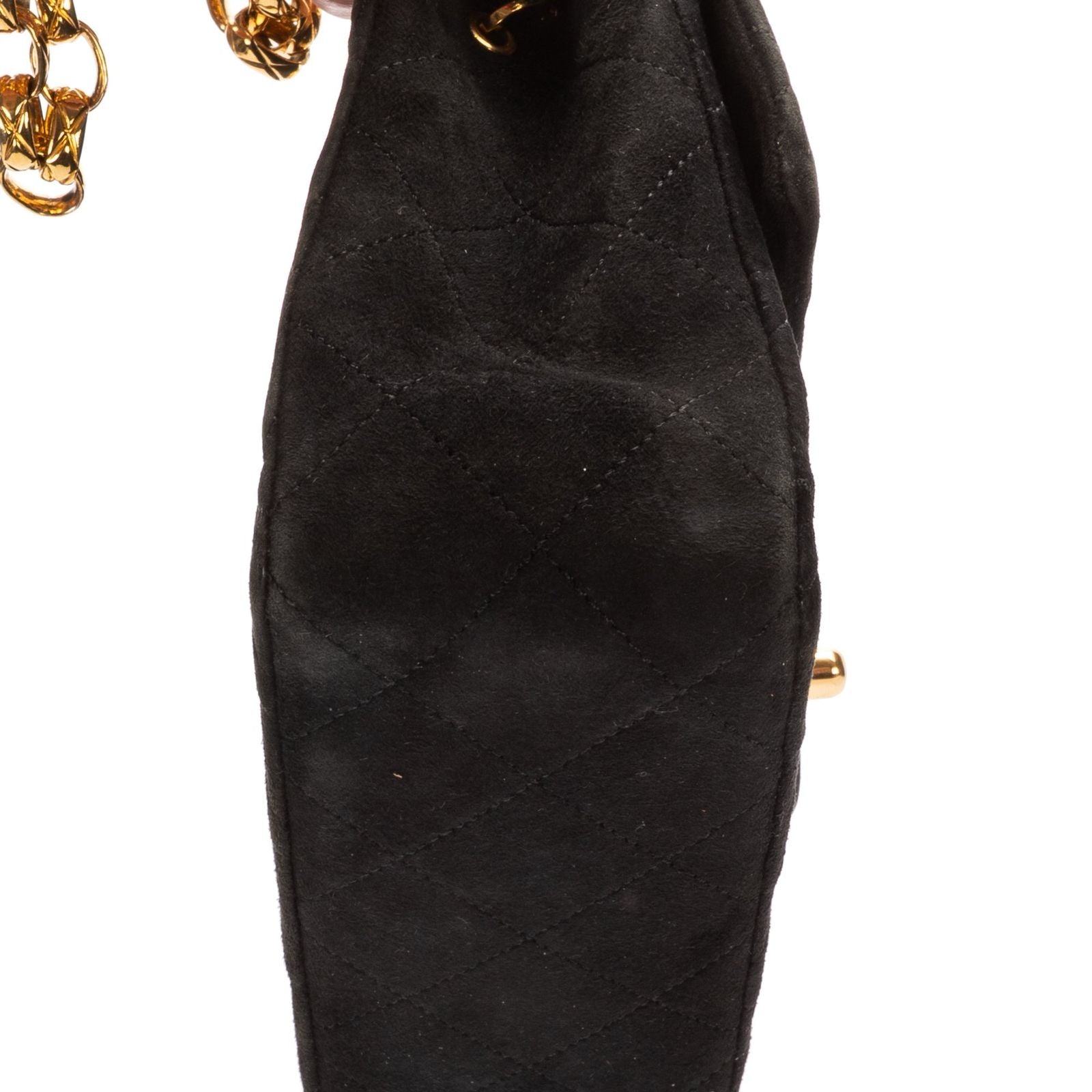 Chanel Square Classic Single Flap Black Suede Leather — view 8