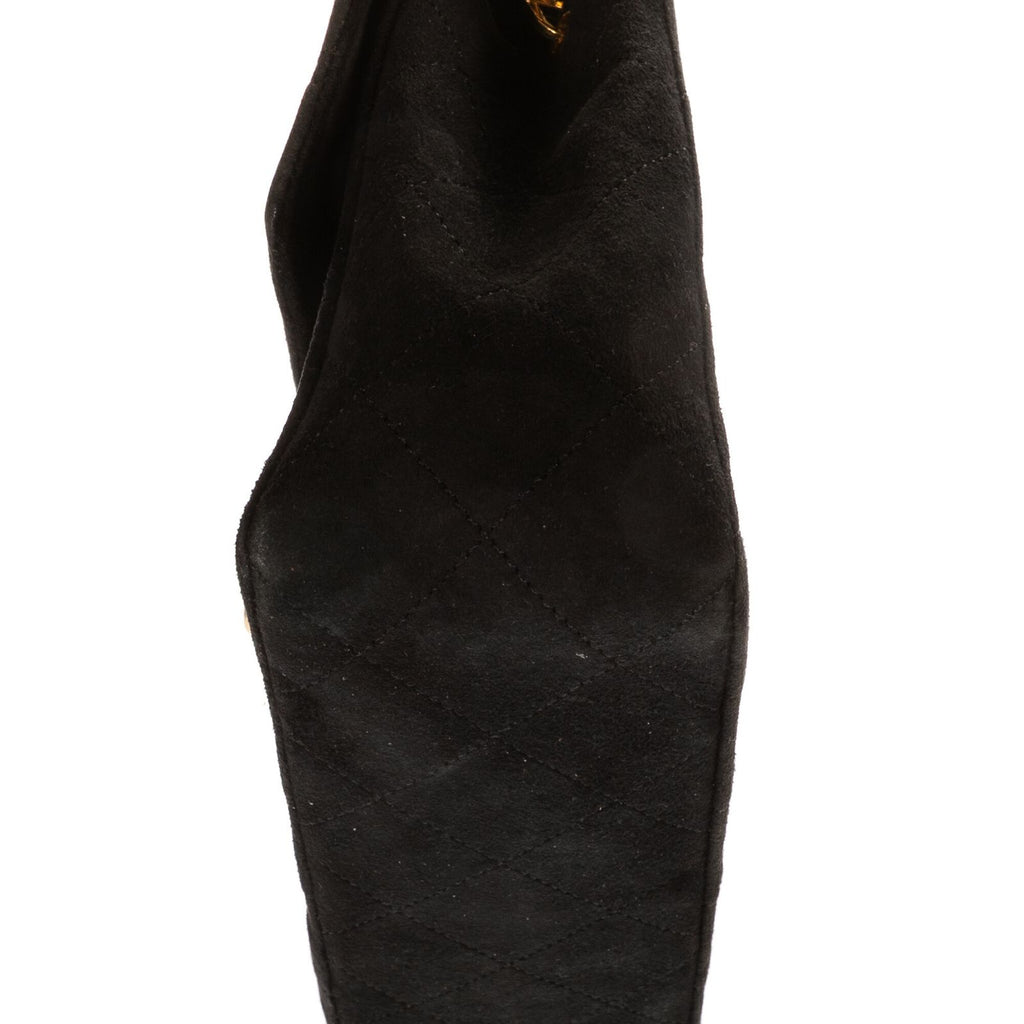 Chanel Square Classic Single Flap Black Suede Leather — view 7