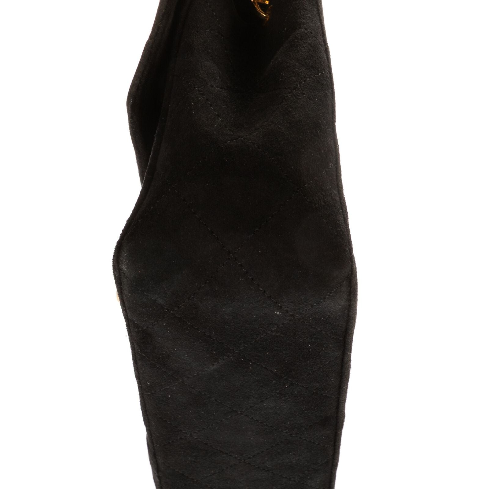 Chanel Square Classic Single Flap Black Suede Leather — view 7
