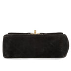 Chanel Square Classic Single Flap Black Suede Leather — view 6