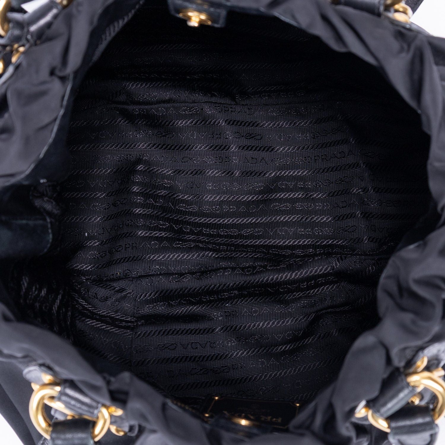 Prada Tessuto Gaufre 2-Way Tote Black Canvas — view 9