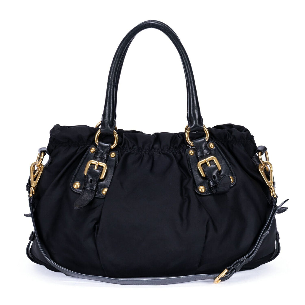 Prada Tessuto Gaufre 2-Way Tote Black Canvas — view 5
