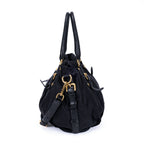 Prada Tessuto Gaufre 2-Way Tote Black Canvas — view 4