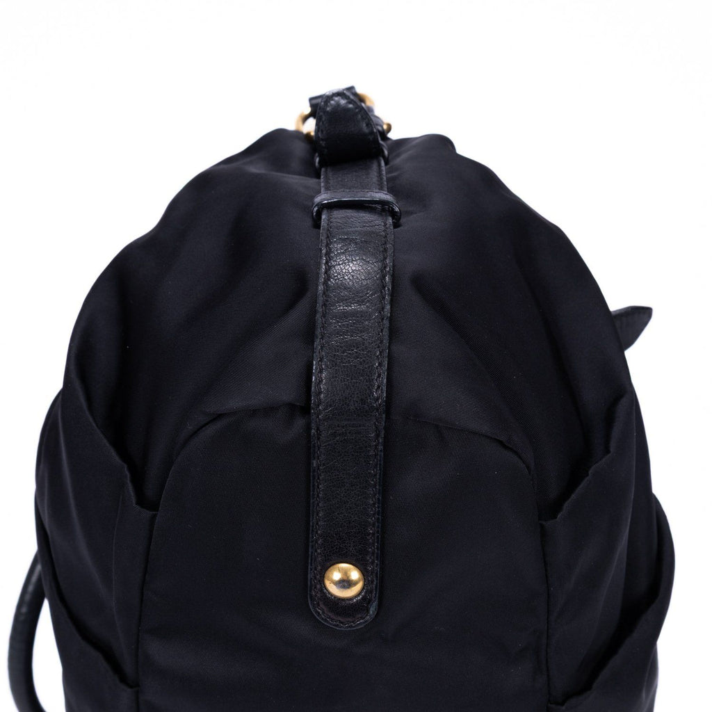 Prada Tessuto Gaufre 2-Way Tote Black Canvas — view 8