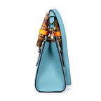 Gucci Small Bamboo Tote Blue Calfskin Leather — view 3
