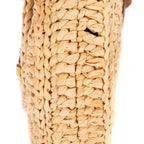Saint Laurent Raffia Mini Round Crossbody Beige Brown Spiral Embellishment — view 7