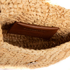 Saint Laurent Raffia Mini Round Crossbody Beige Brown Spiral Embellishment — view 9