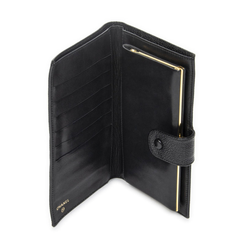 Chanel CC Timeless French Purse Wallet Black Caviar Leather — view 4