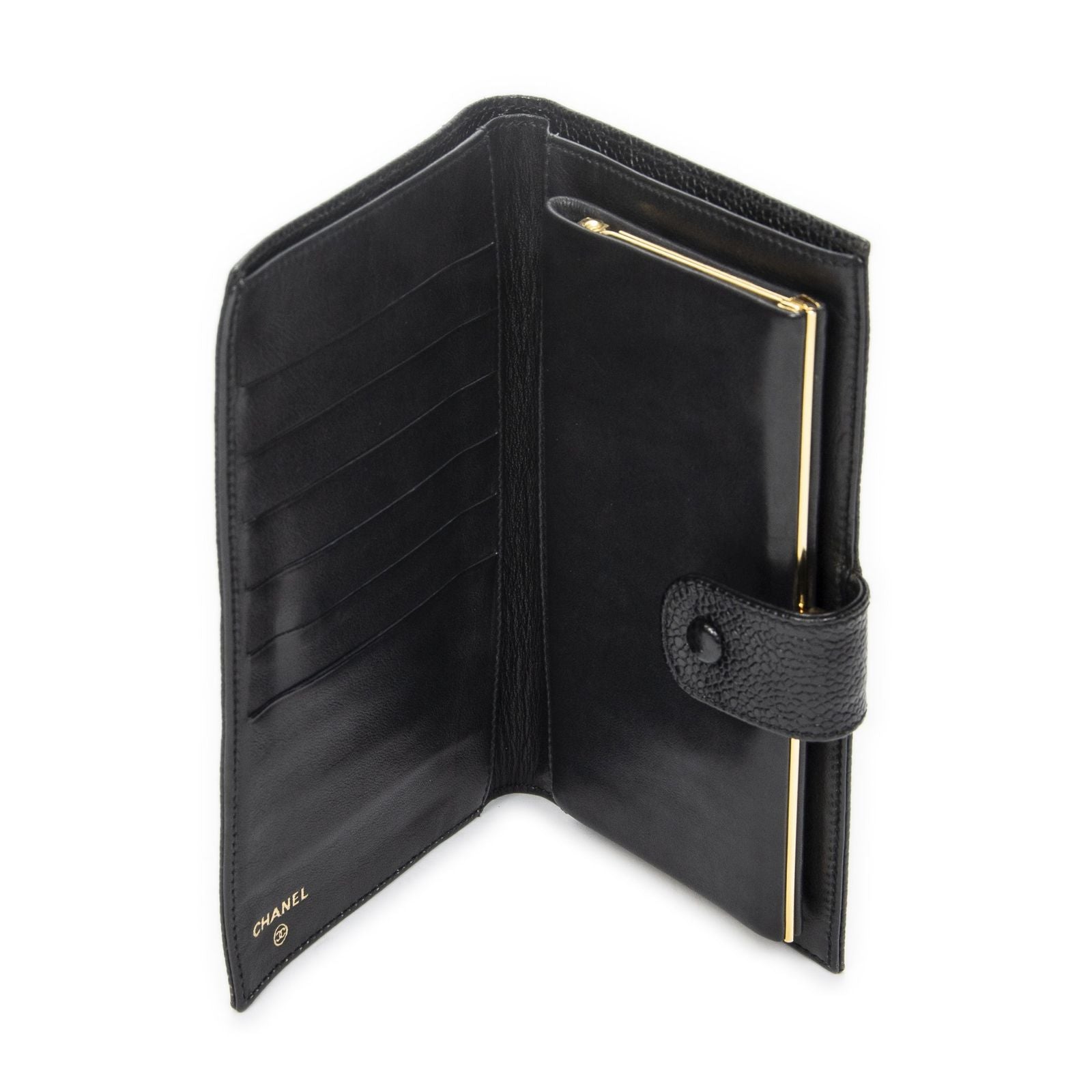 Chanel CC Timeless French Purse Wallet Black Caviar Leather — view 4