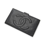 Chanel CC Timeless French Purse Wallet Black Caviar Leather