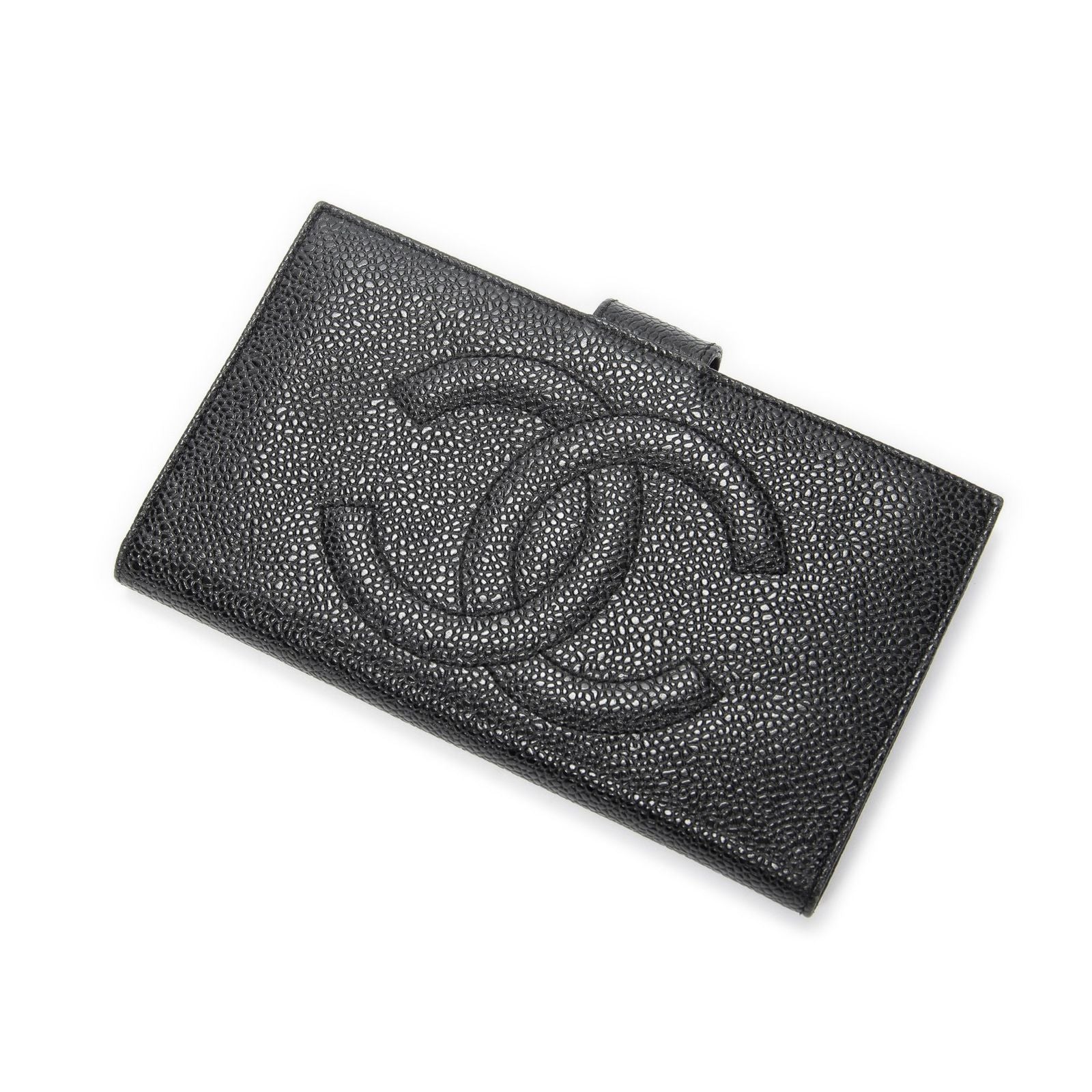 Chanel CC Timeless French Purse Wallet Black Caviar Leather