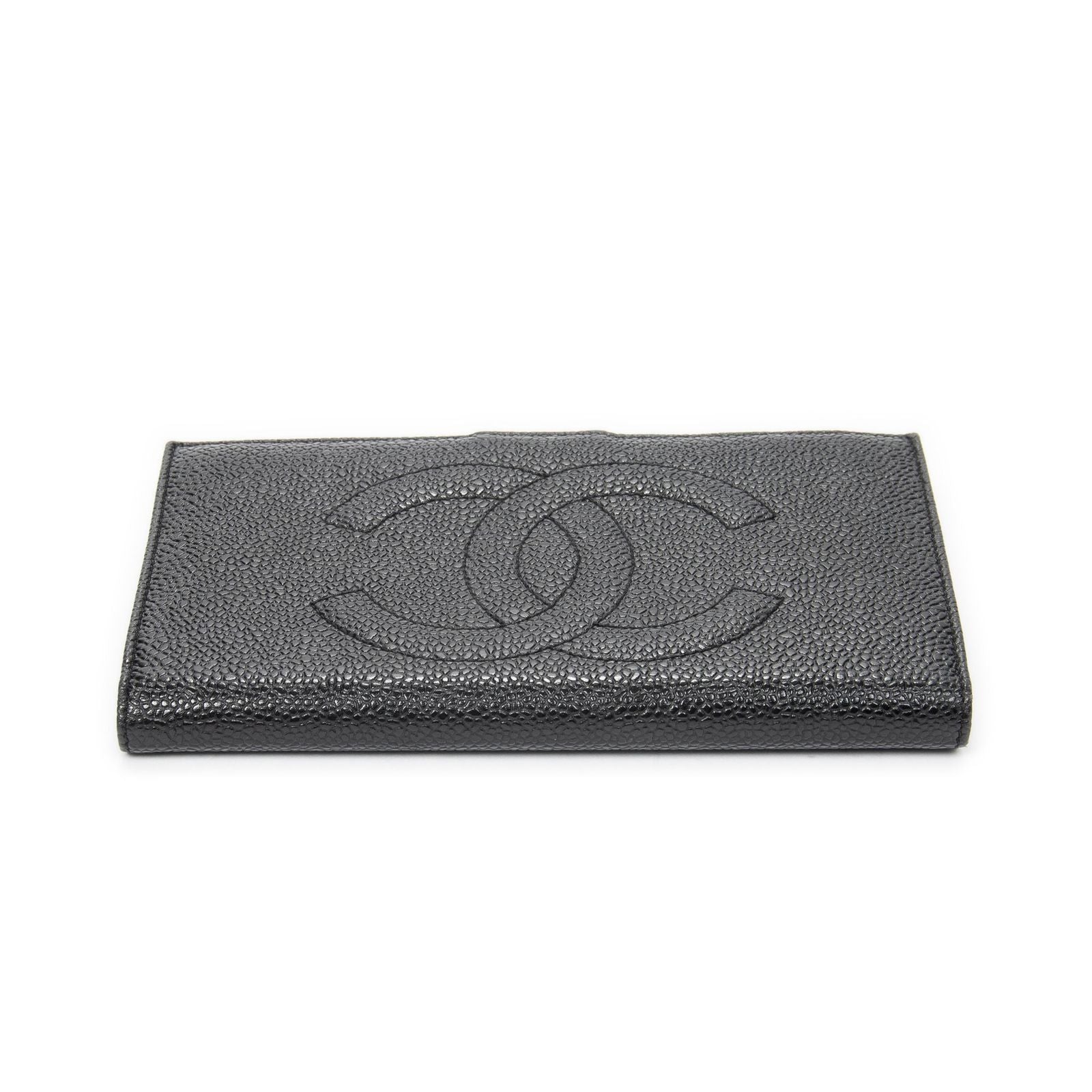 Chanel CC Timeless French Purse Wallet Black Caviar Leather — view 3