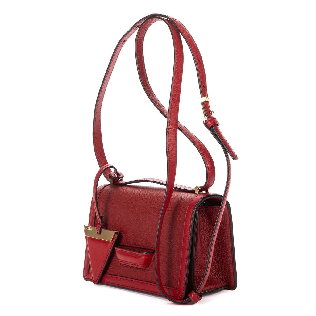 Loewe Small Barcelona Bargundy Gray Calfskin Leather Messenger — view 2