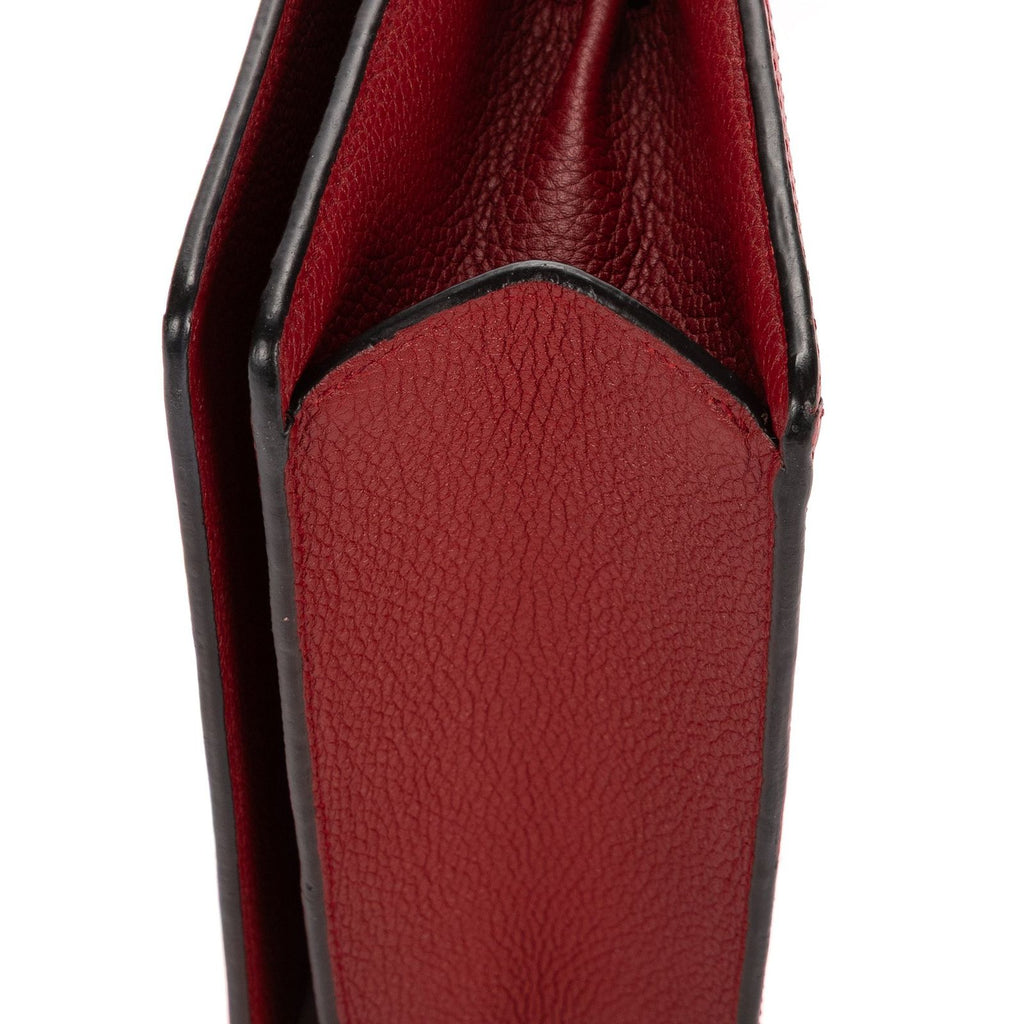 Loewe Small Barcelona Bargundy Gray Calfskin Leather Messenger — view 7