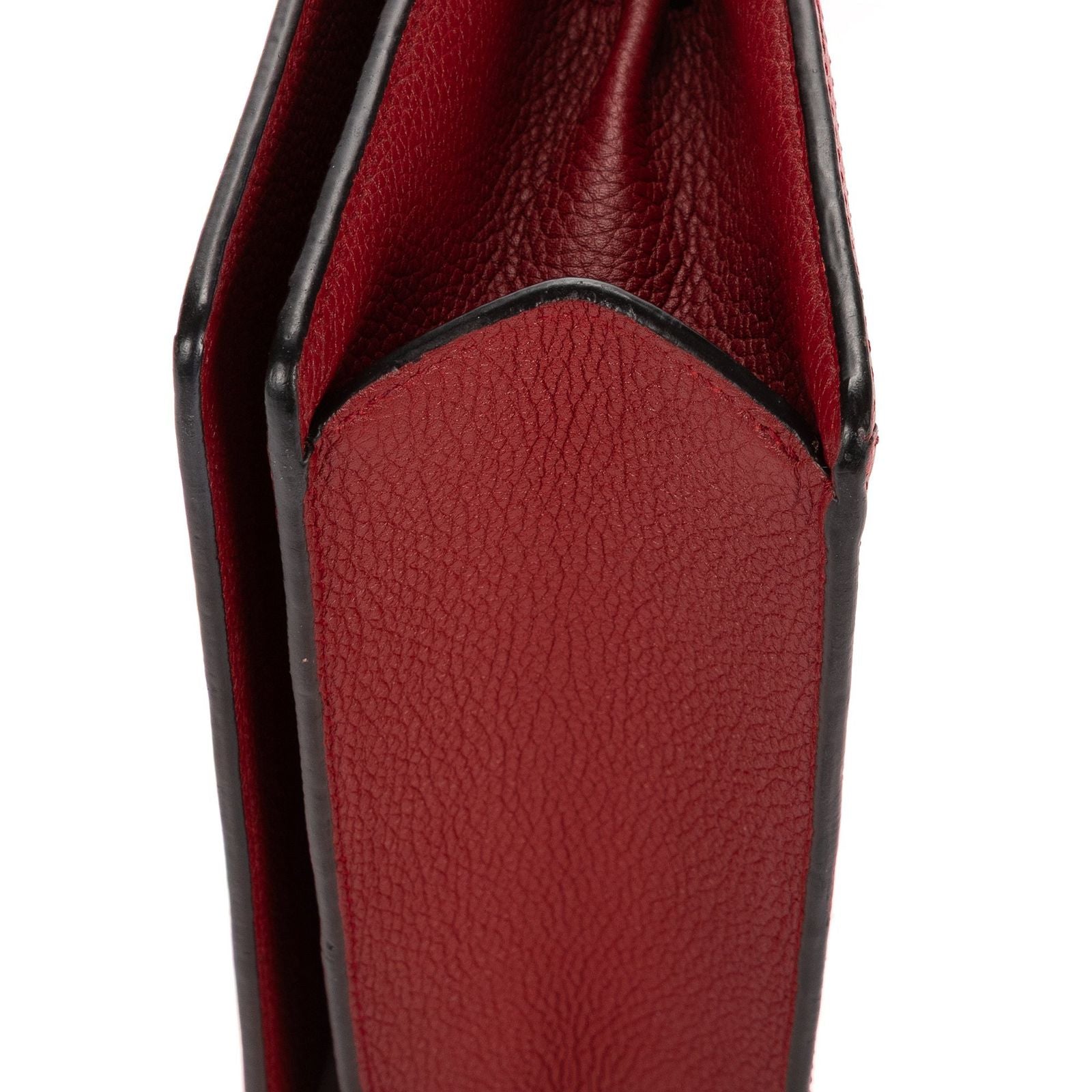 Loewe Small Barcelona Bargundy Gray Calfskin Leather Messenger — view 7