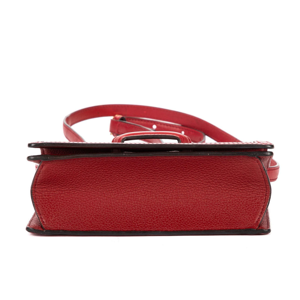 Loewe Small Barcelona Bargundy Gray Calfskin Leather Messenger — view 6