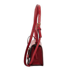 Loewe Small Barcelona Bargundy Gray Calfskin Leather Messenger — view 3
