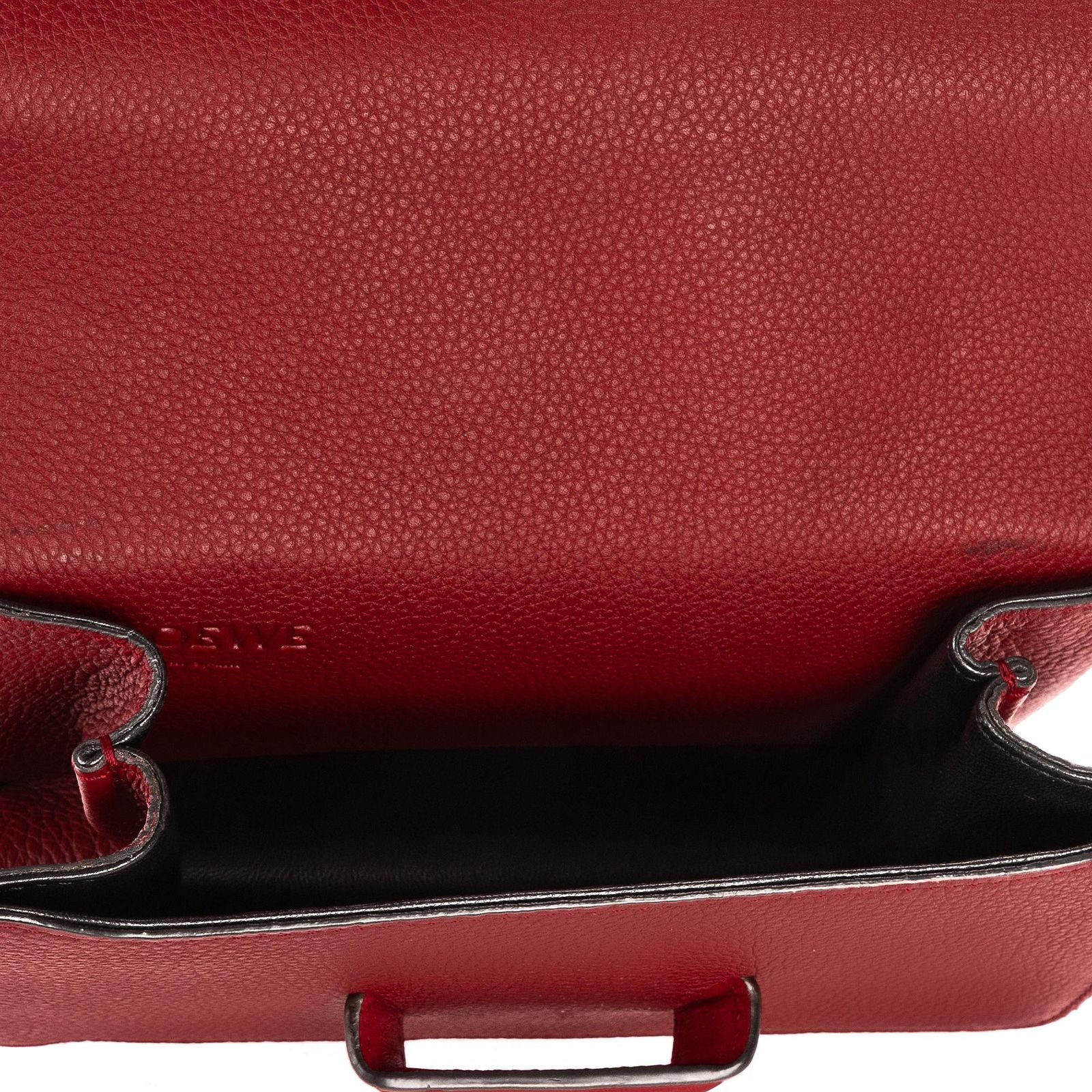 Loewe Small Barcelona Bargundy Gray Calfskin Leather Messenger — view 9