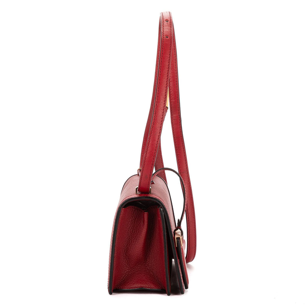 Loewe Small Barcelona Bargundy Gray Calfskin Leather Messenger — view 4