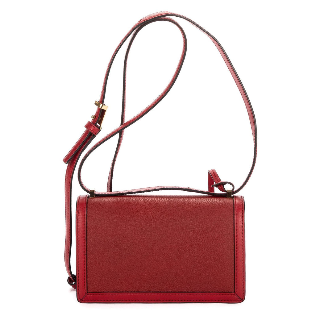 Loewe Small Barcelona Bargundy Gray Calfskin Leather Messenger — view 5