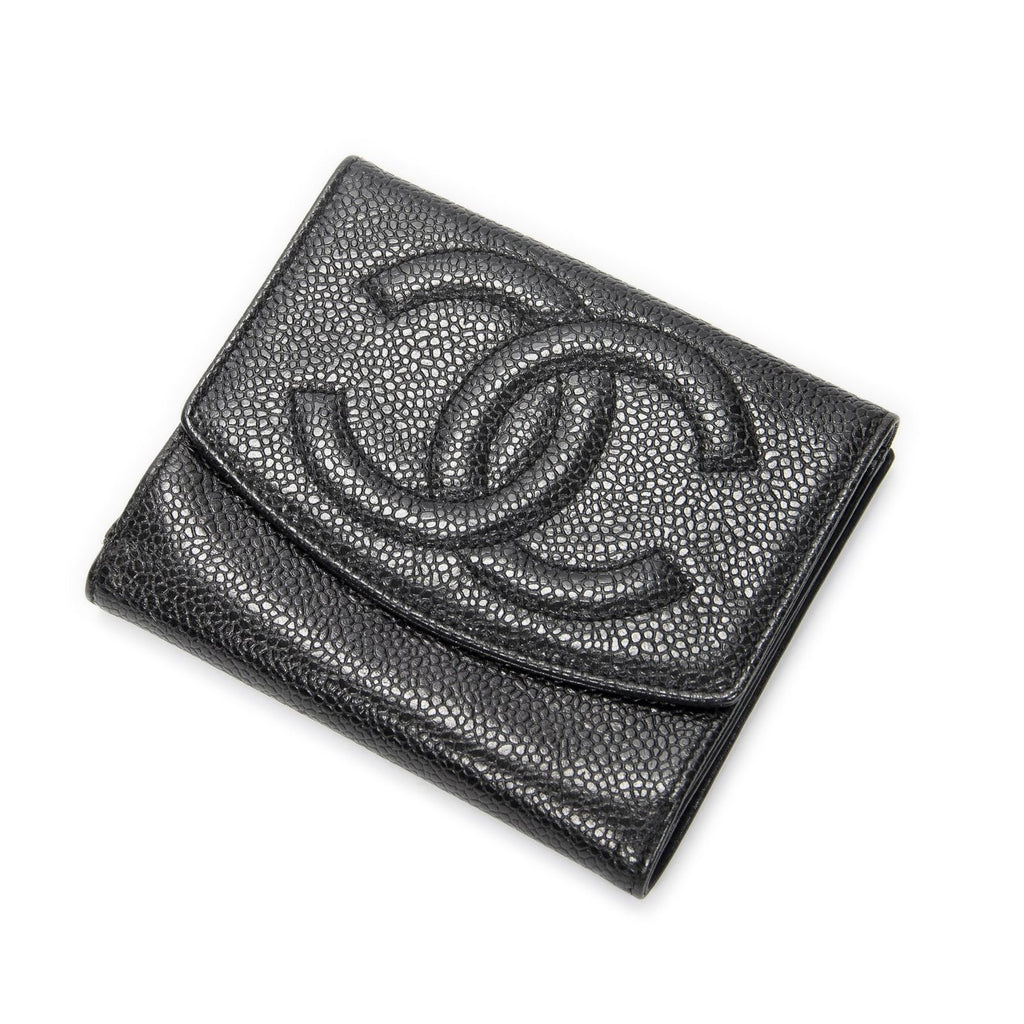 Chanel Timeless Bifold Wallet Black Caviar Leather