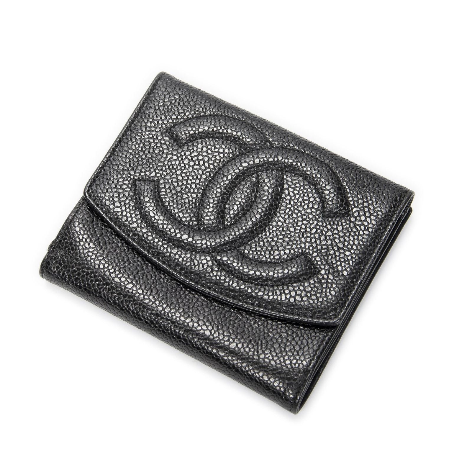 Chanel Timeless Bifold Wallet Black Caviar Leather