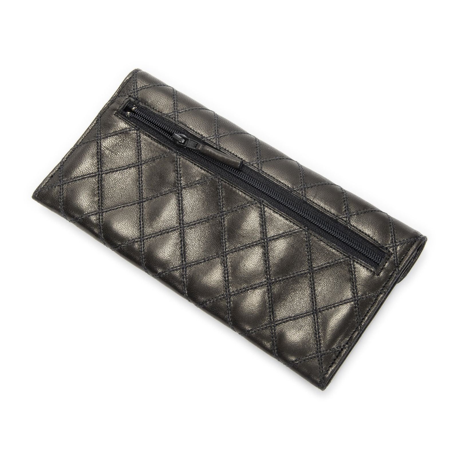 Chanel Envelope Wallet Black Double Quilted Stitch Leather — view 2
